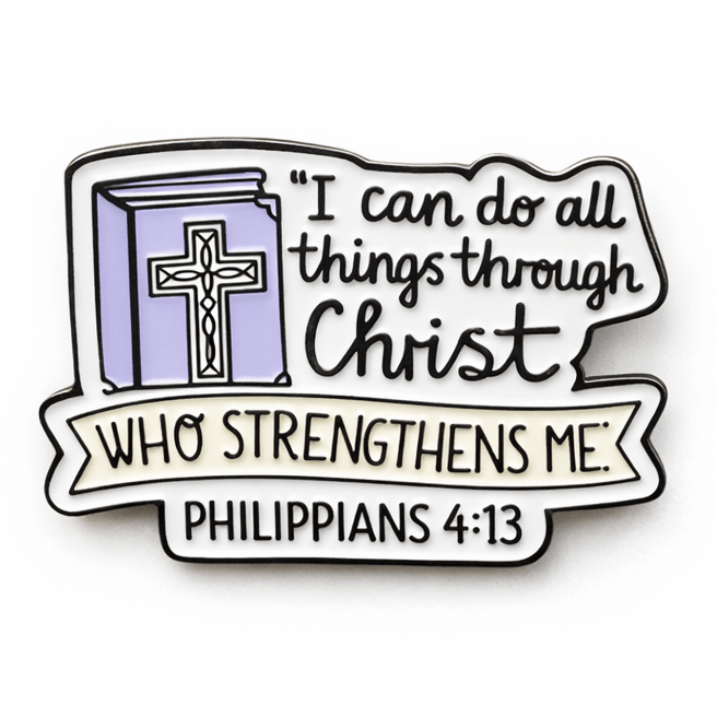 Philippians 4:13 I Can Do All Things Through Christ Metal Phone Sticker With 3M Sticky Backing - StickyPins