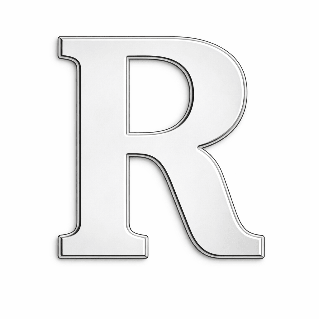 Silver Letter R Metal Phone Sticker With 3M Sticky Backing - StickyPins
