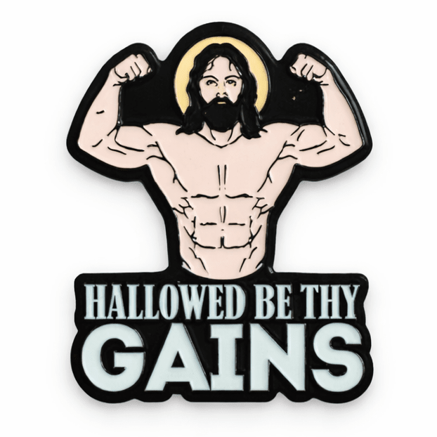 Hallowed Be Thy Gains Jesus Metal Phone Sticker With 3M Sticky Backing - StickyPins