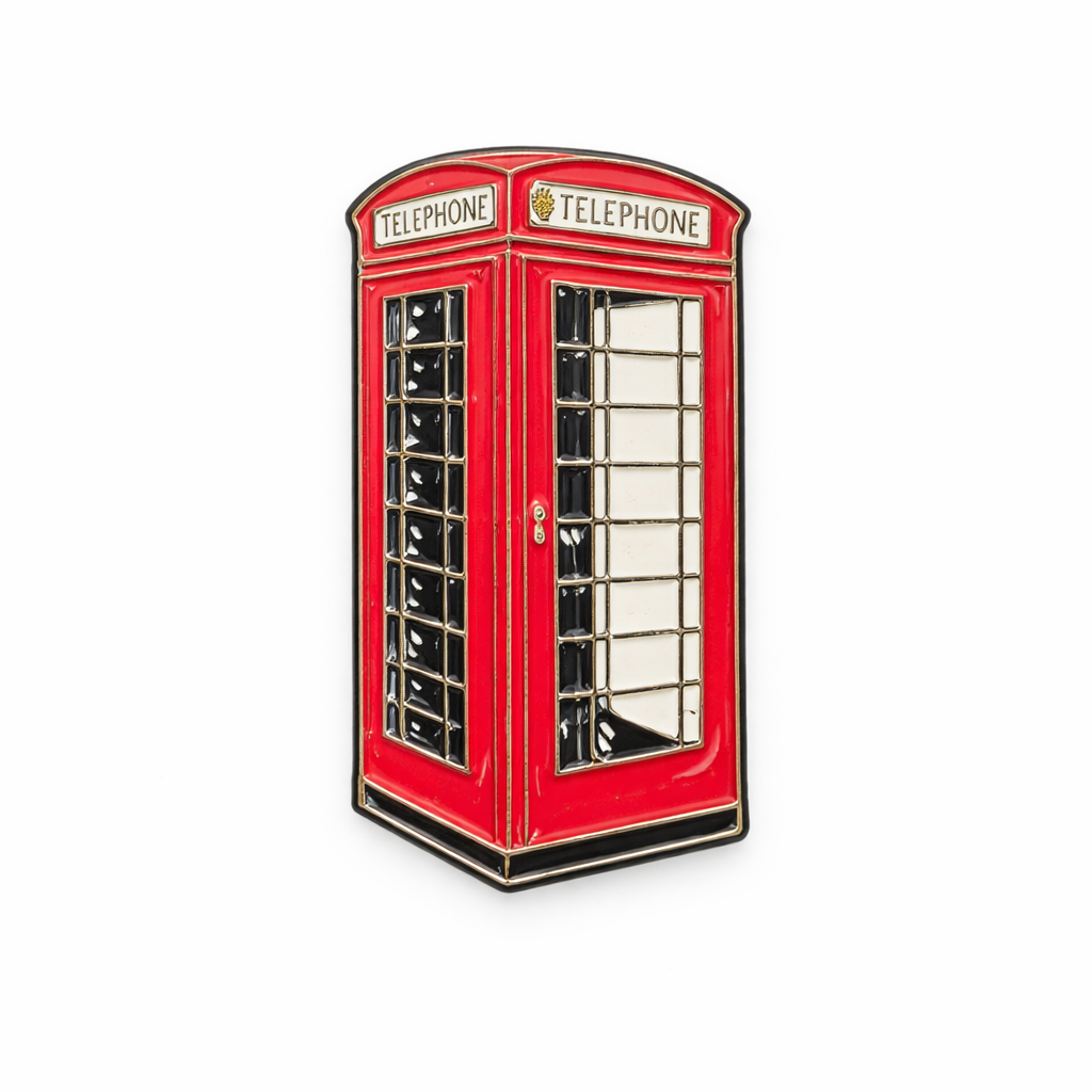 UK Red Phone Box Metal Phone Sticker With 3M Sticky Backing