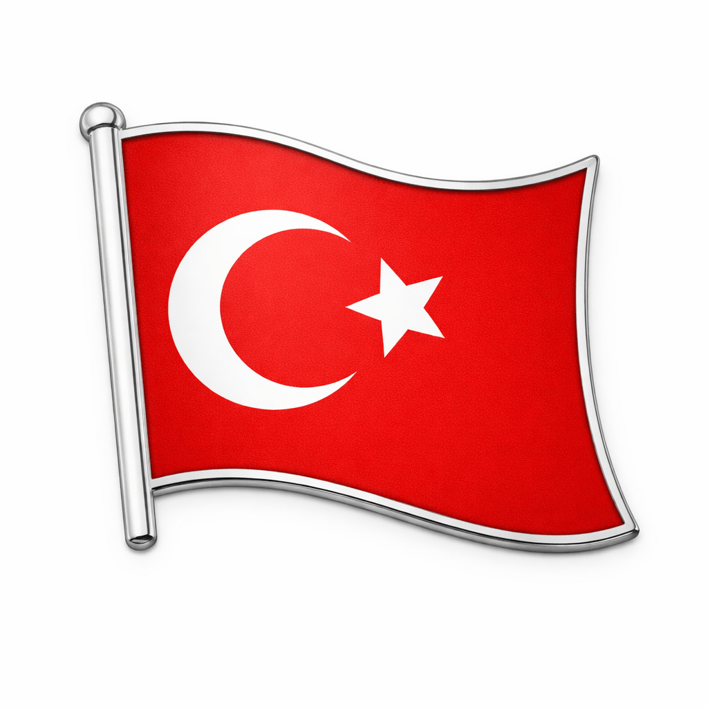 Turkey Flag Metal Phone Sticker With 3M Sticky Backing - StickyPins