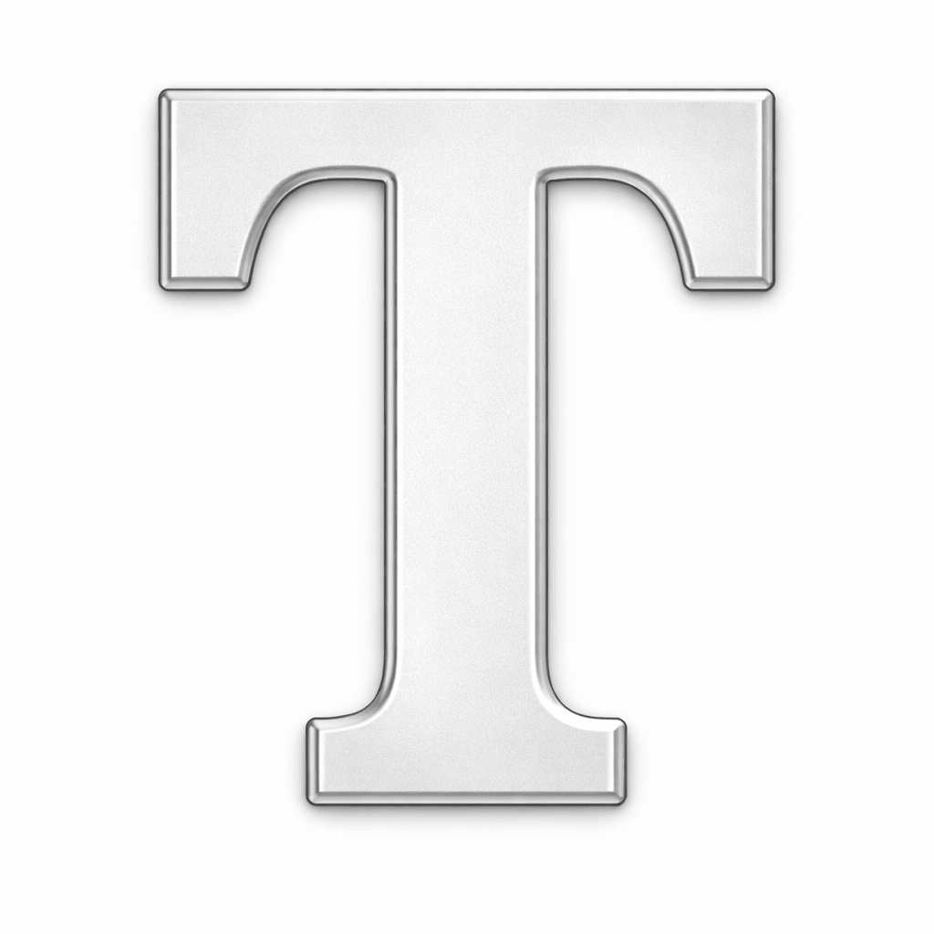 Silver T Enamel Metal Phone Sticker With 3M Sticky Backing - StickyPins