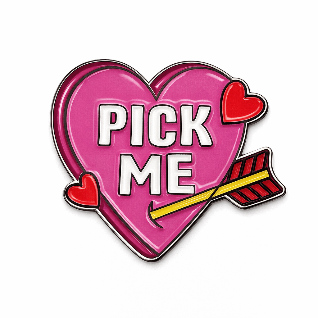 Pick Me Heart Metal Phone Sticker With 3M Sticky Backing - StickyPins