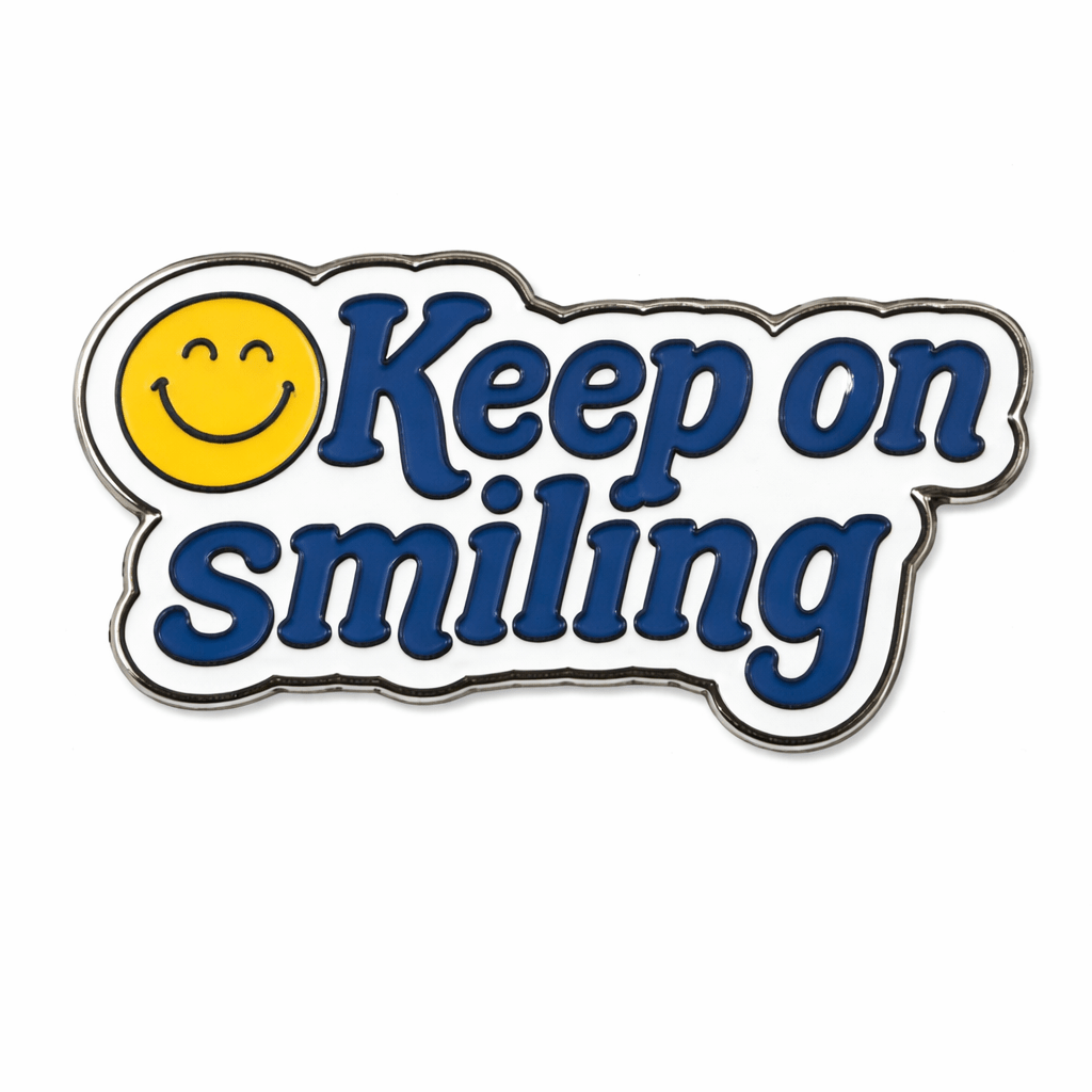 Keep On Smiling Metal Phone Sticker With 3M Sticky Backing - StickyPins