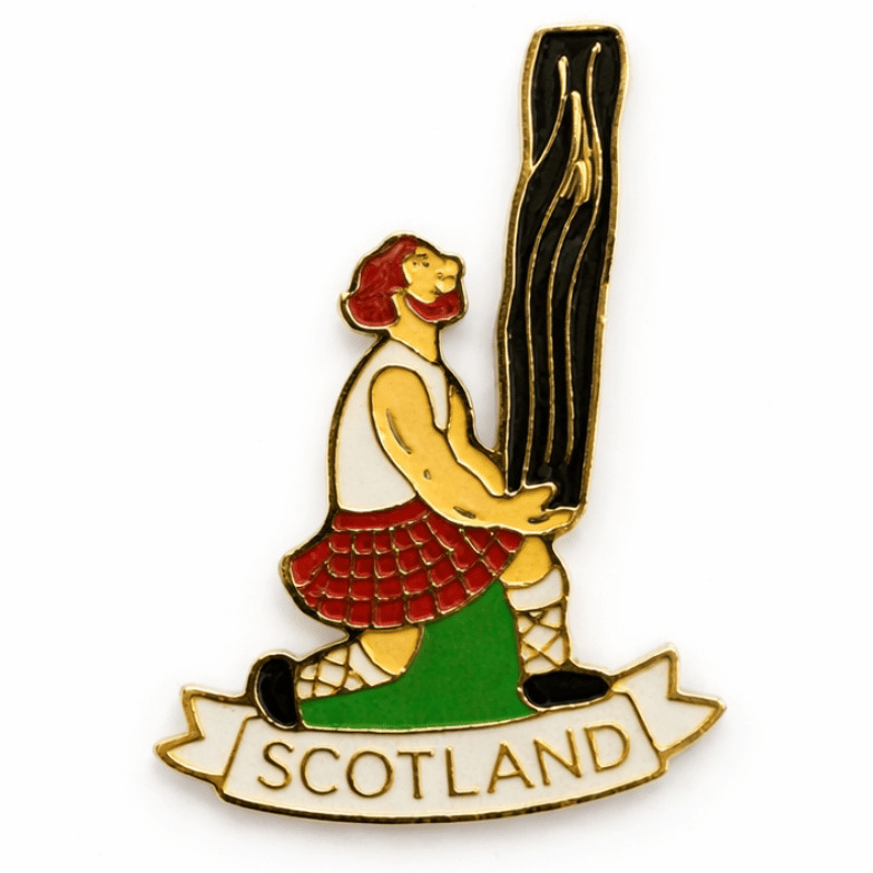Scottish Caber Toss Metal Phone Sticker with 3M Sticky Backing - StickyPins