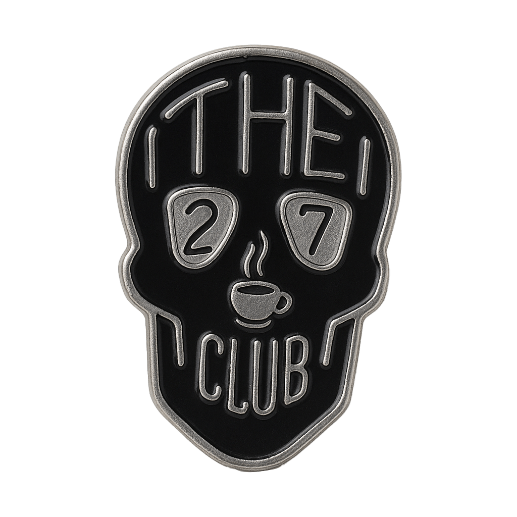 The 27 Club Skull Metal Phone Sticker With 3M Sticky Backing - StickyPins