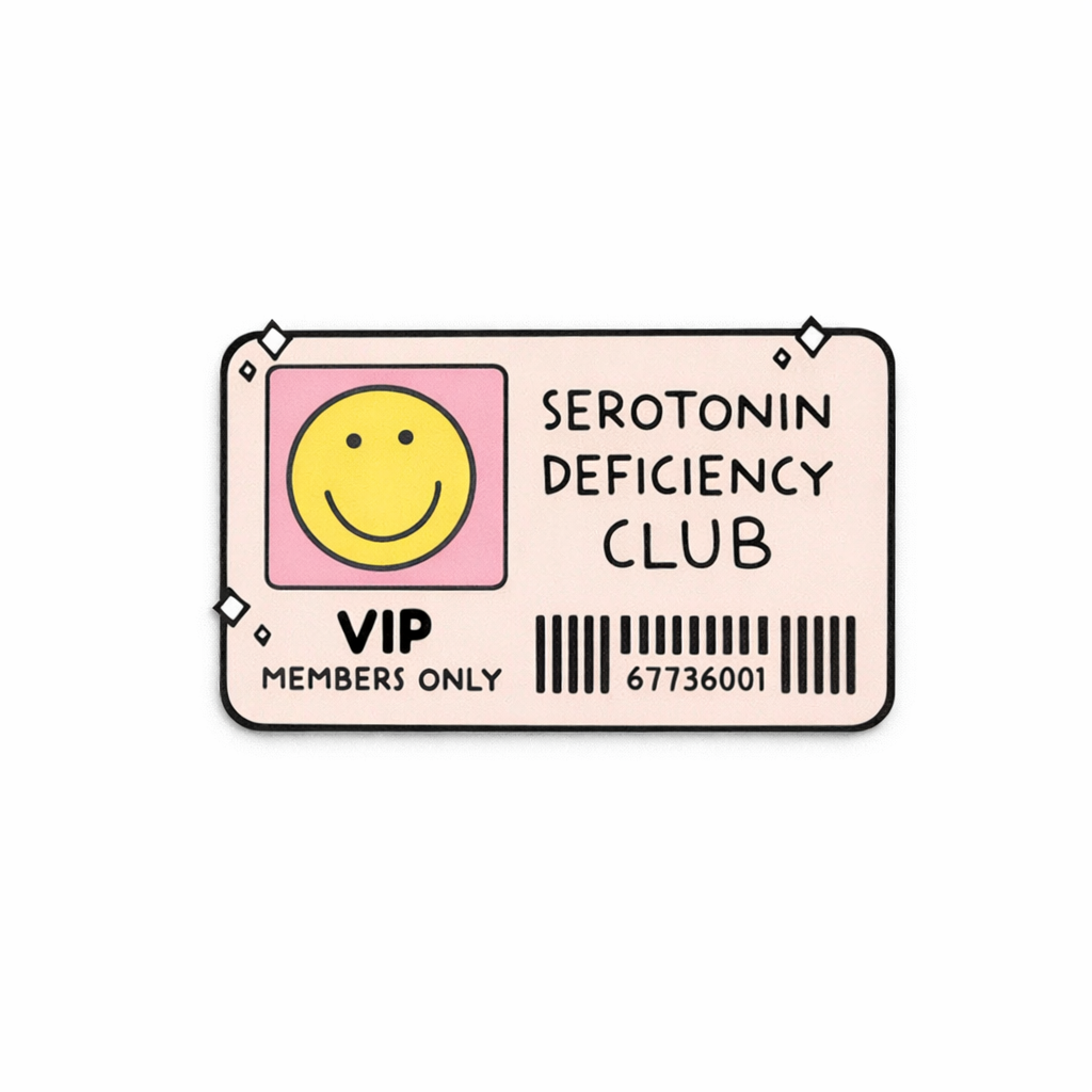 Serotonin Deficiency Club Metal Phone Sticker With 3M Sticky Backing