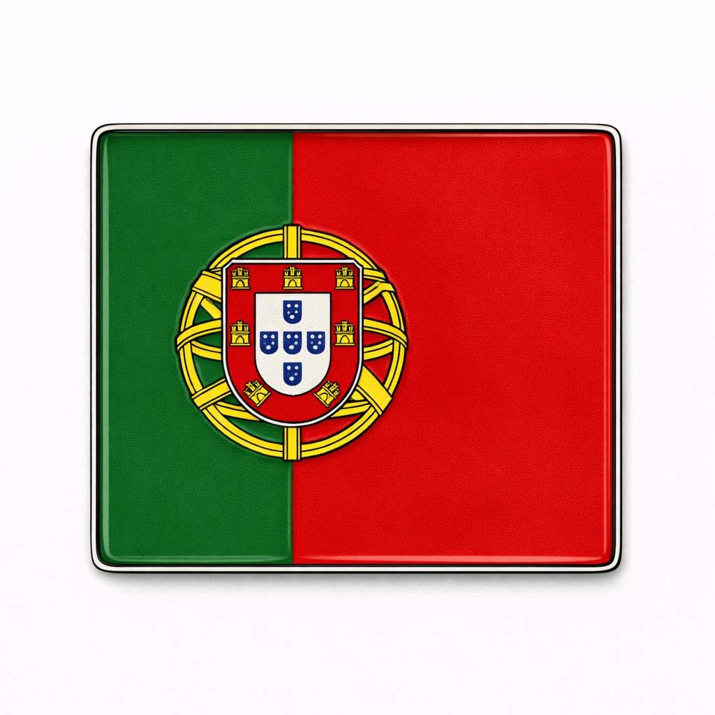Portugal Flag Metal Phone Sticker With 3M Sticky Backing - StickyPins