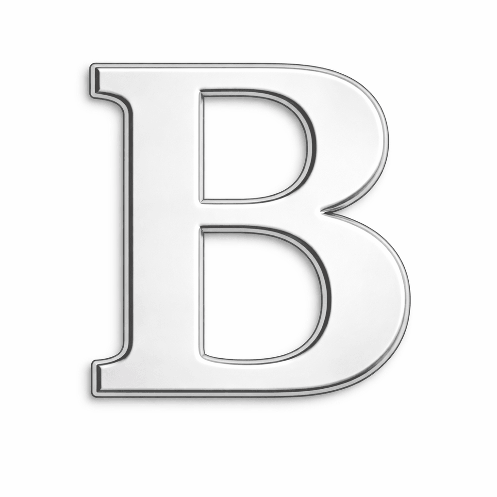 Silver Letter B Metal Phone Sticker With 3M Sticky Backing - StickyPins