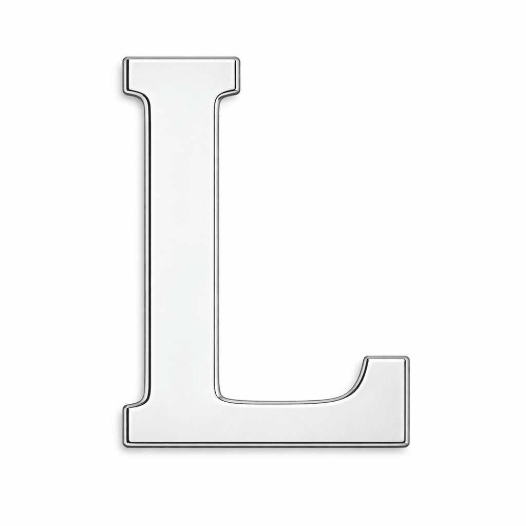 Silver Letter L Metal Phone Sticker With 3M Sticky Backing - StickyPins