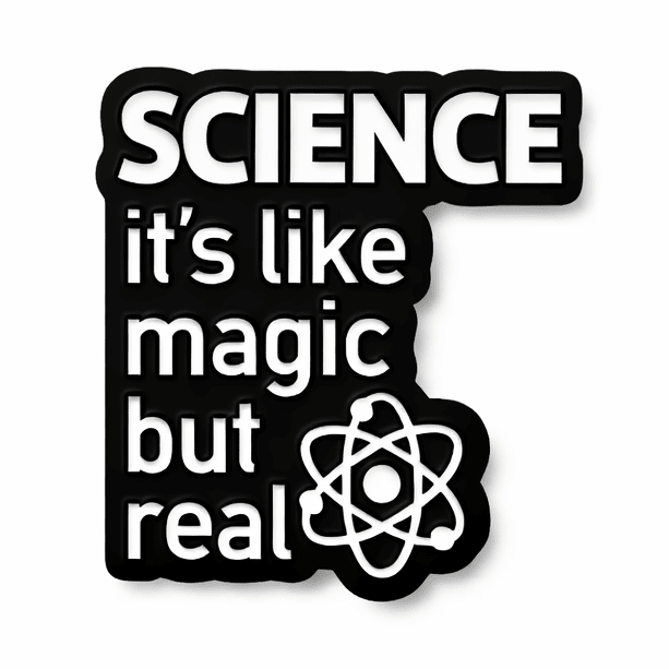 Science It’s Like Magic But Real Metal Phone Sticker With 3M Sticky Backing - StickyPins
