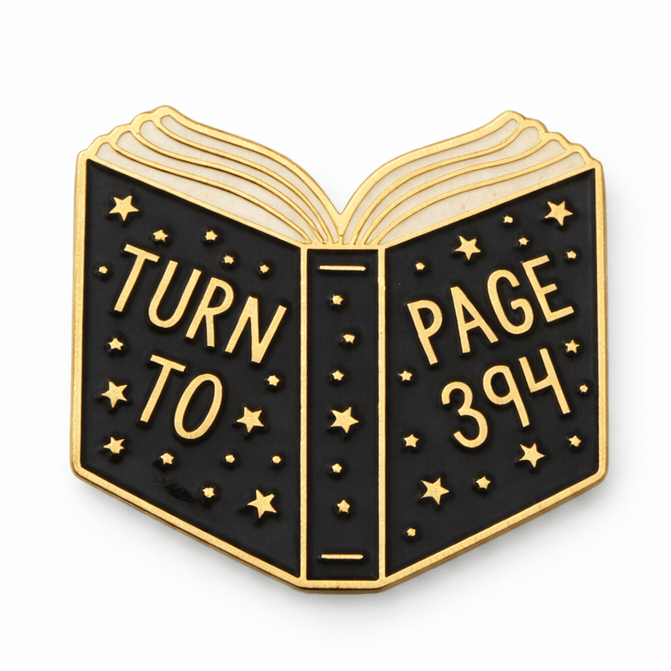 Turn to Page 394 Spellbook Metal Phone Sticker With 3M Sticky Backing - StickyPins