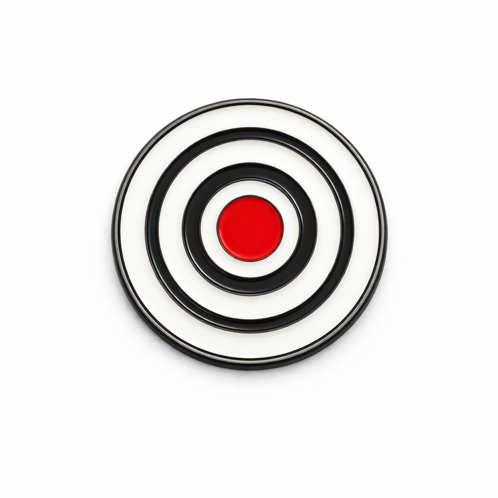 Target Bullseye Enamel Metal Phone Sticker With 3M Sticky Backing