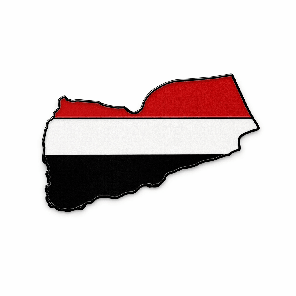 Yemen Map Metal Phone Sticker With 3M Sticky Backing - StickyPins