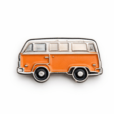 Small Orange Campervan Metal Phone Sticker with 3M Sticky Backing - StickyPins