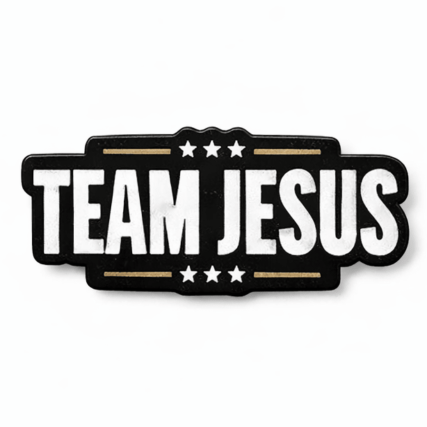 Team Jesus Metal Phone Sticker With 3M Sticky Backing - StickyPins