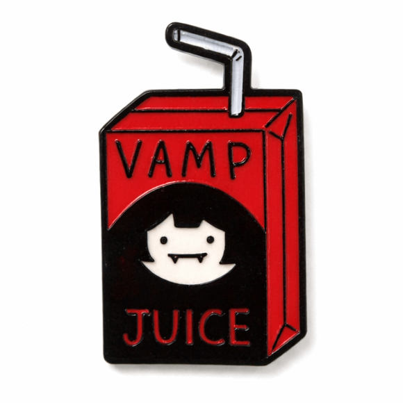 Vamp Juice Red Carton Enamel Metal Phone Sticker With 3M Sticky Backing - StickyPins