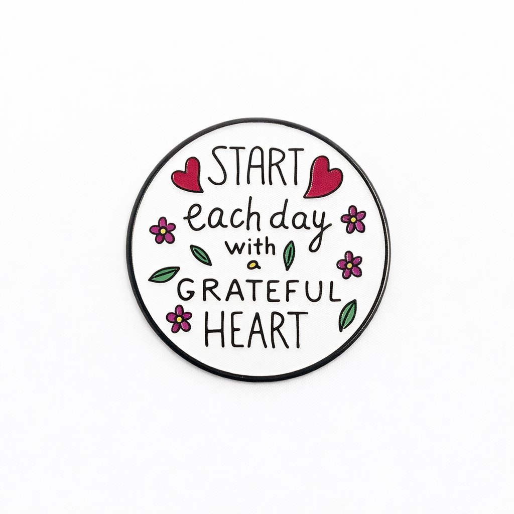 Start Each Day With a Grateful Heart Metal Phone Sticker With 3M Sticky Backing