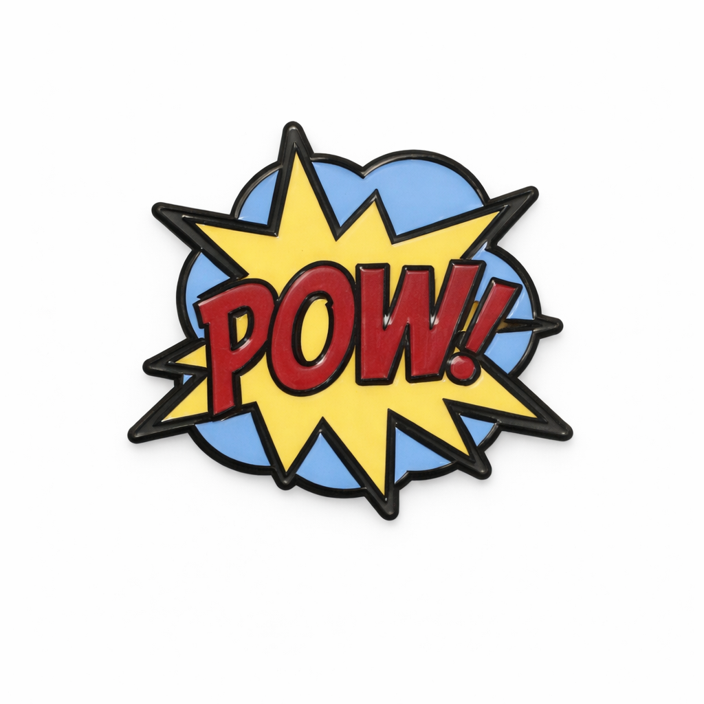 Pow! Comic Metal Phone Sticker With 3M Sticky Backing