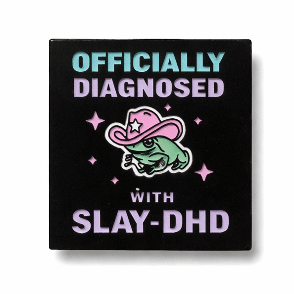Officially Diagnosed With Slay - DHD Metal Phone Sticker With 3M Sticky Backing - StickyPins
