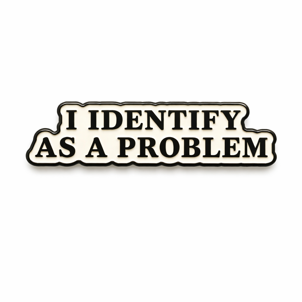I Identify As A Problem Metal Phone Sticker With 3M Sticky Backing