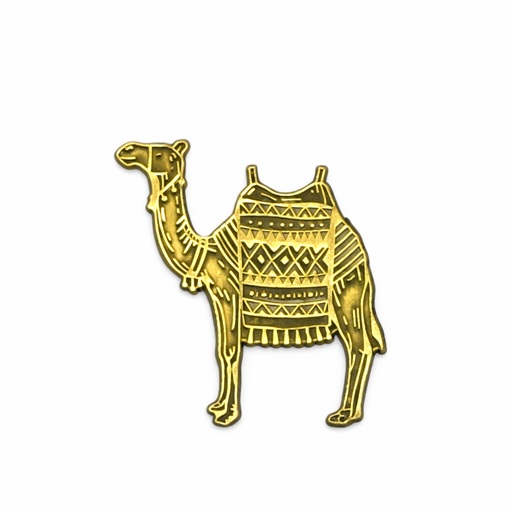 Gold Camel Patterned Metal Phone Sticker With 3M Sticky Backing