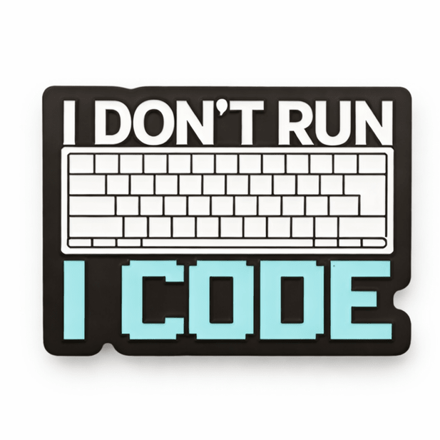 I Don’t Run, I Code Metal Phone Sticker With 3M Sticky Backing - StickyPins
