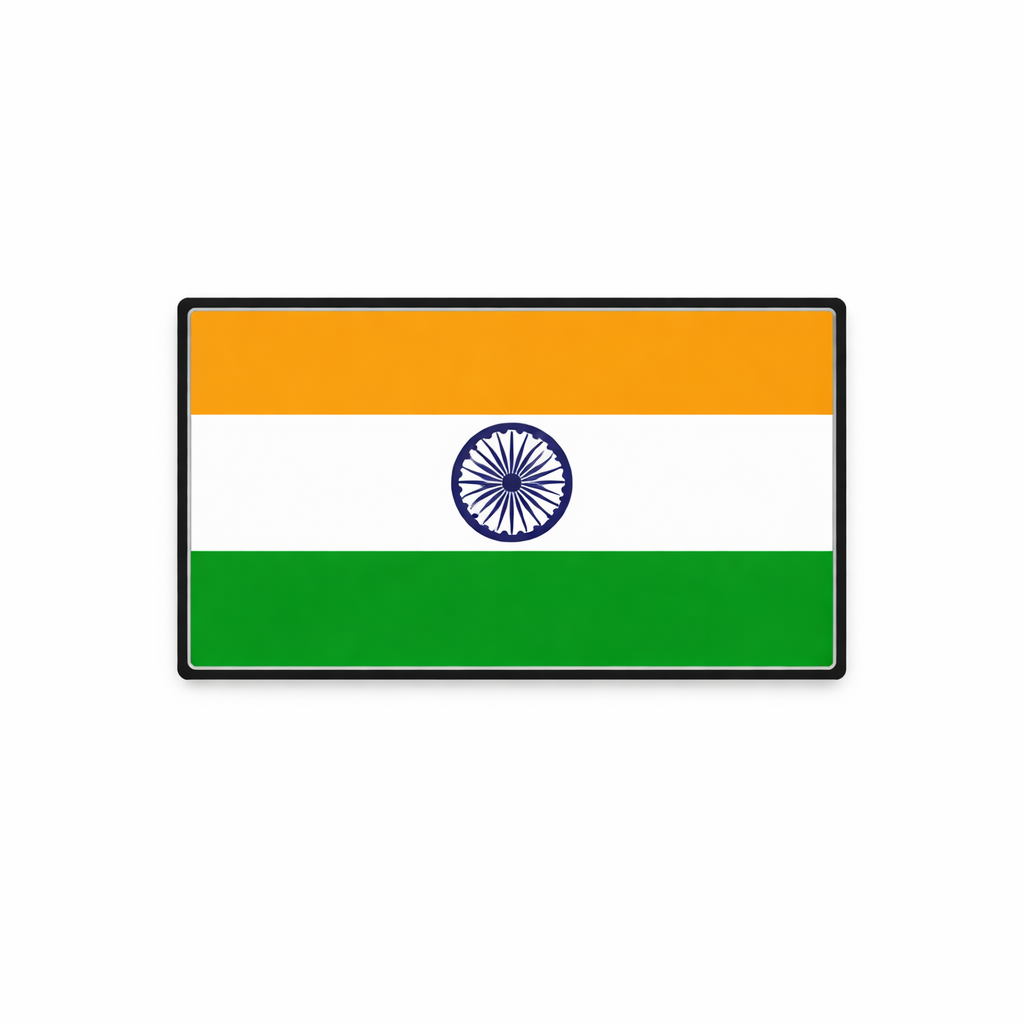 India Flag Metal Phone Sticker With 3M Sticky Backing