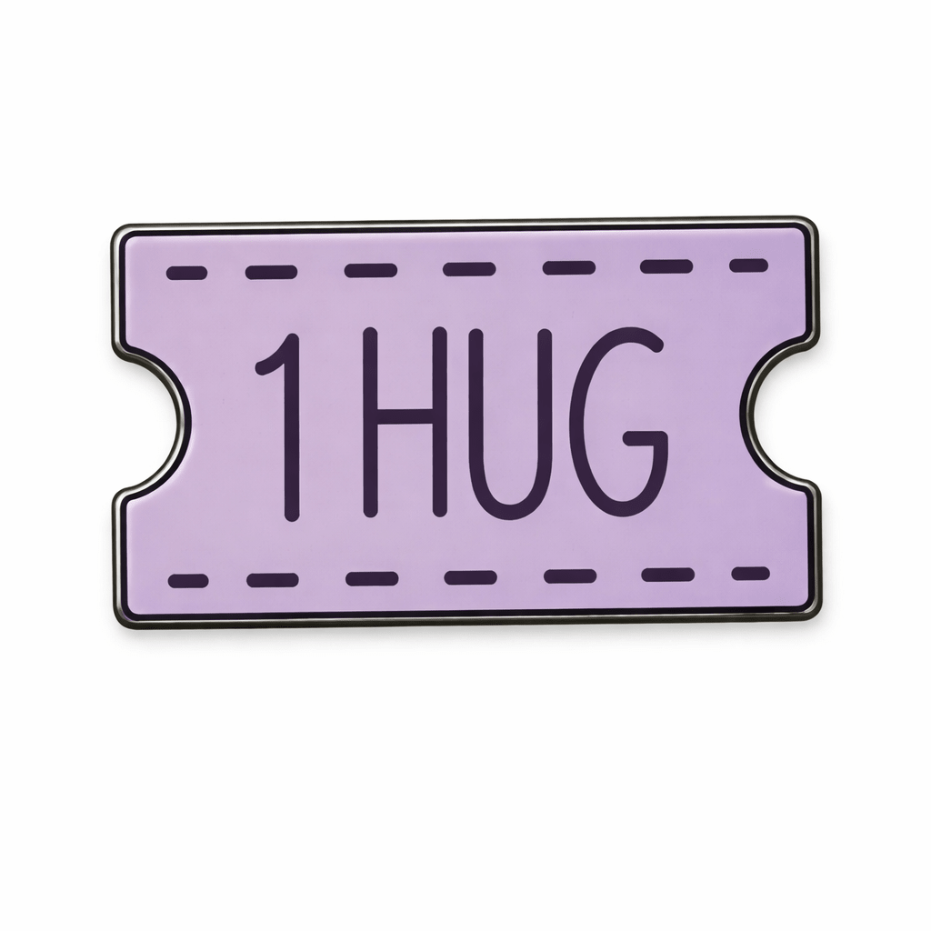1 Hug Ticket Metal Phone Sticker With 3M Sticky Backing - StickyPins