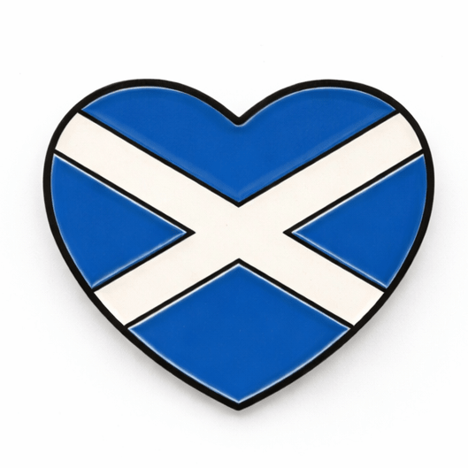 Scottish Saltire Heart Metal Phone Sticker with 3M Sticky Backing - StickyPins