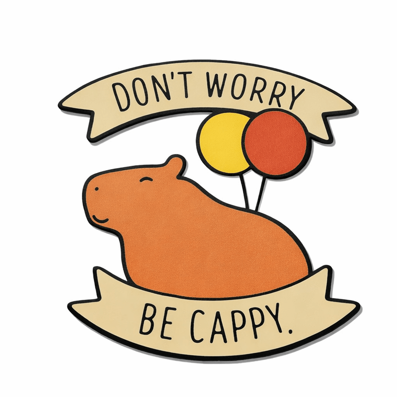 Don't Worry Be Cappy Metal Phone Sticker with 3M Sticky Backing - StickyPins