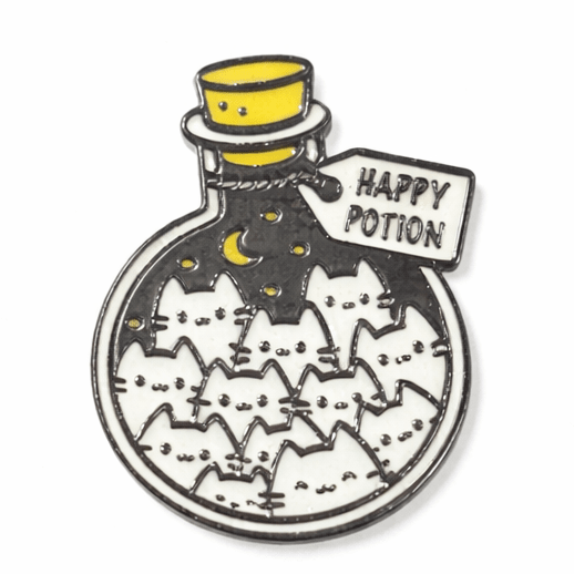 Cat Happy Potion Metal Phone Sticker with 3M Sticky Backing - StickyPins