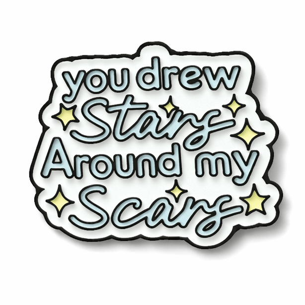 You Drew Stars Around My Scars Metal Phone Sticker With 3M Sticky Backing - StickyPins