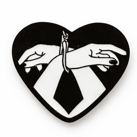 Handcuffed Hands Heart Metal Phone Sticker With 3M Sticky Backing - StickyPins