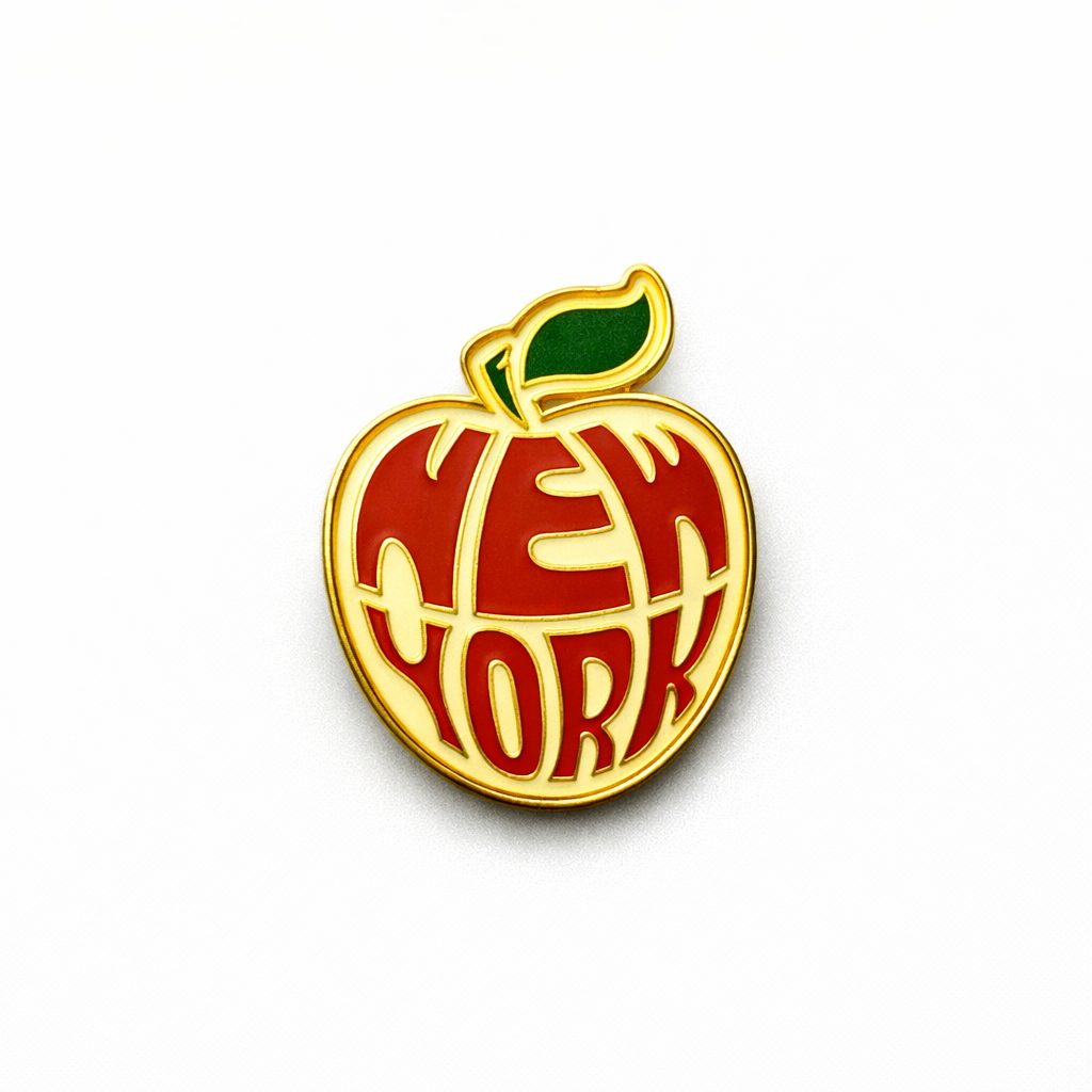 New York Apple Metal Phone Sticker With 3M Sticky Backing