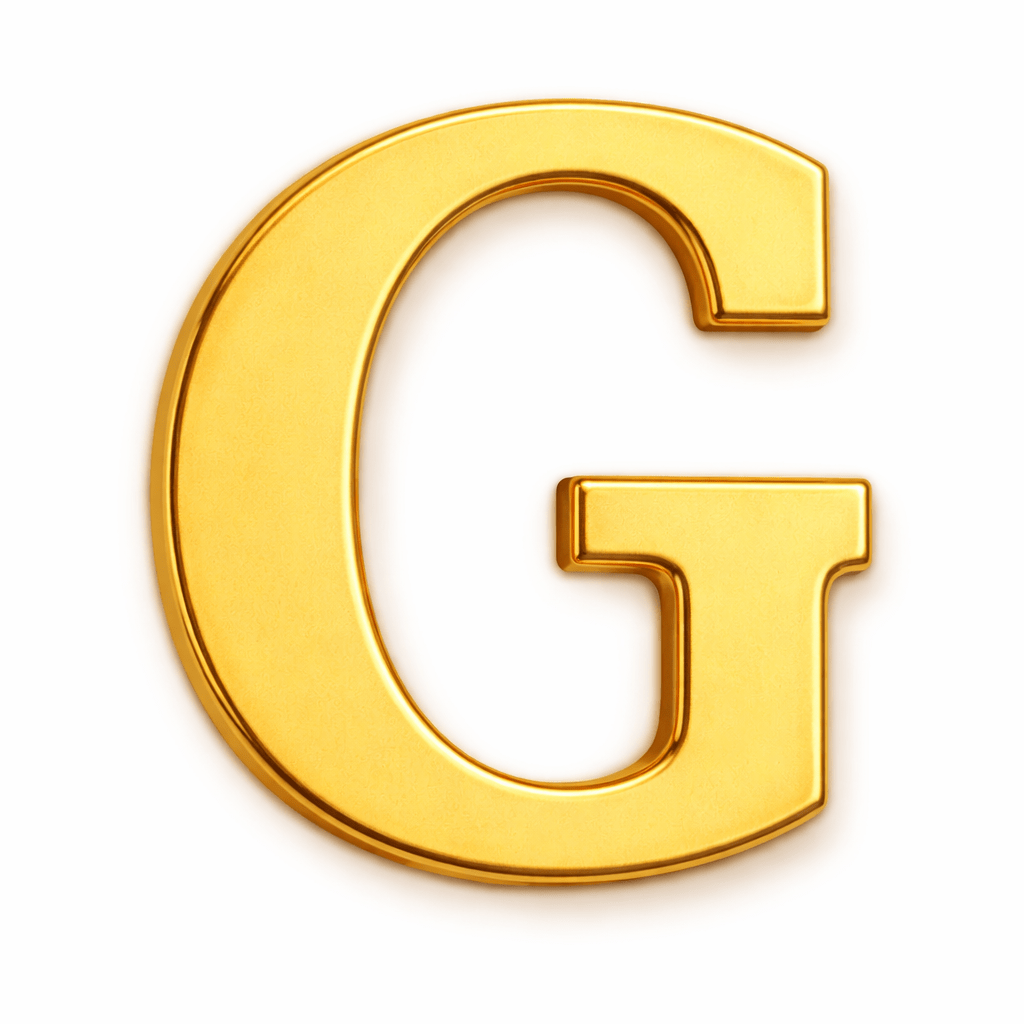Gold Letter G Metal Phone Sticker With 3M Sticky Backing - StickyPins