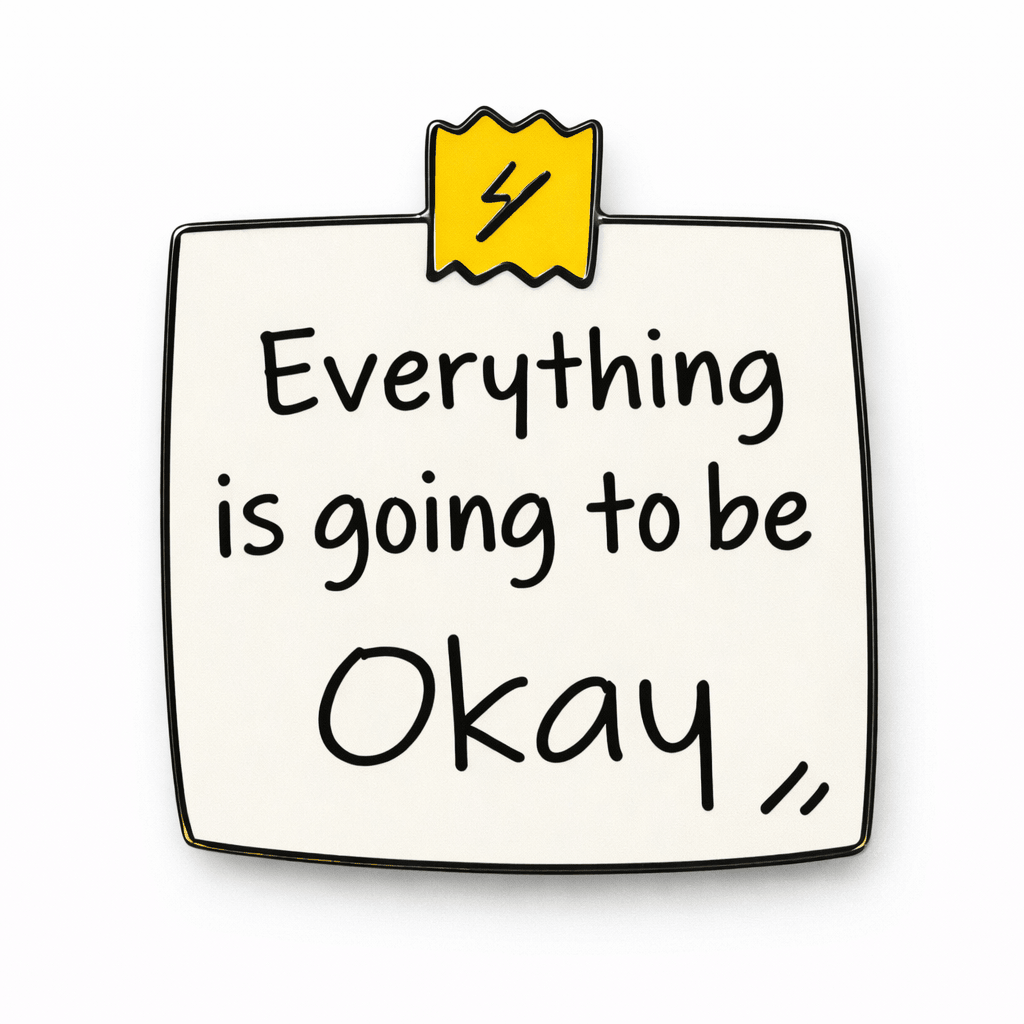 Everything Is Going To Be Okay Note Metal Phone Sticker With 3M Sticky Backing - StickyPins