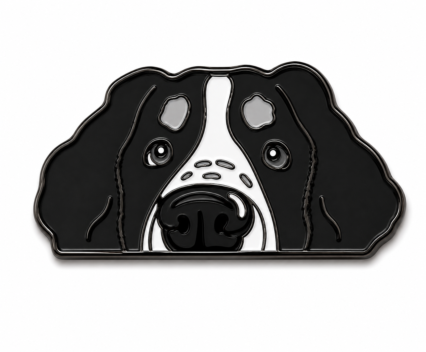 Bernese Mountain Dog Peekaboo Metal Phone Sticker With 3M Sticky Backing