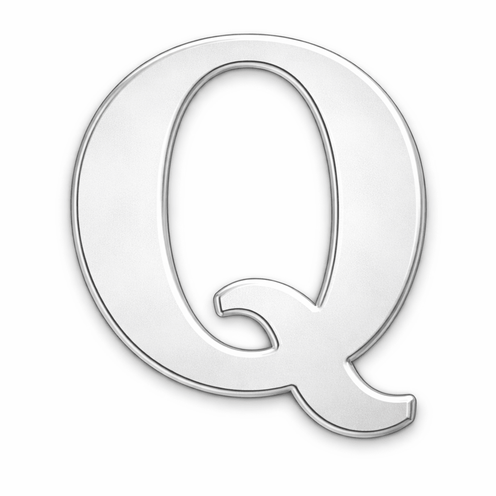 Silver Letter Q Metal Phone Sticker With 3M Sticky Backing - StickyPins