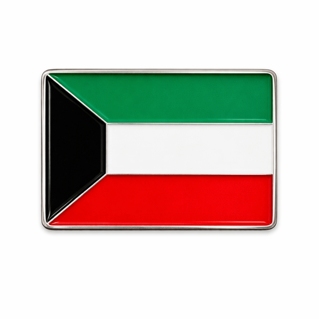 Kuwait Flag Metal Phone Sticker With 3M Sticky Backing - StickyPins