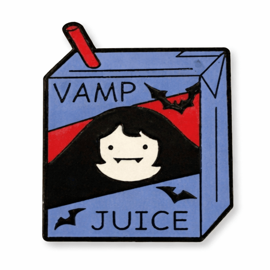 Vamp Juice Blue Carton Metal Phone Sticker With 3M Sticky Backing - StickyPins