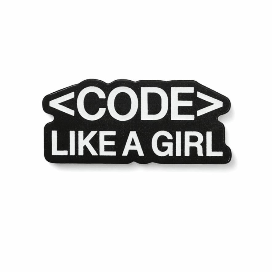 Code Like A Girl Metal Phone Sticker with 3M Sticky Backing - StickyPins