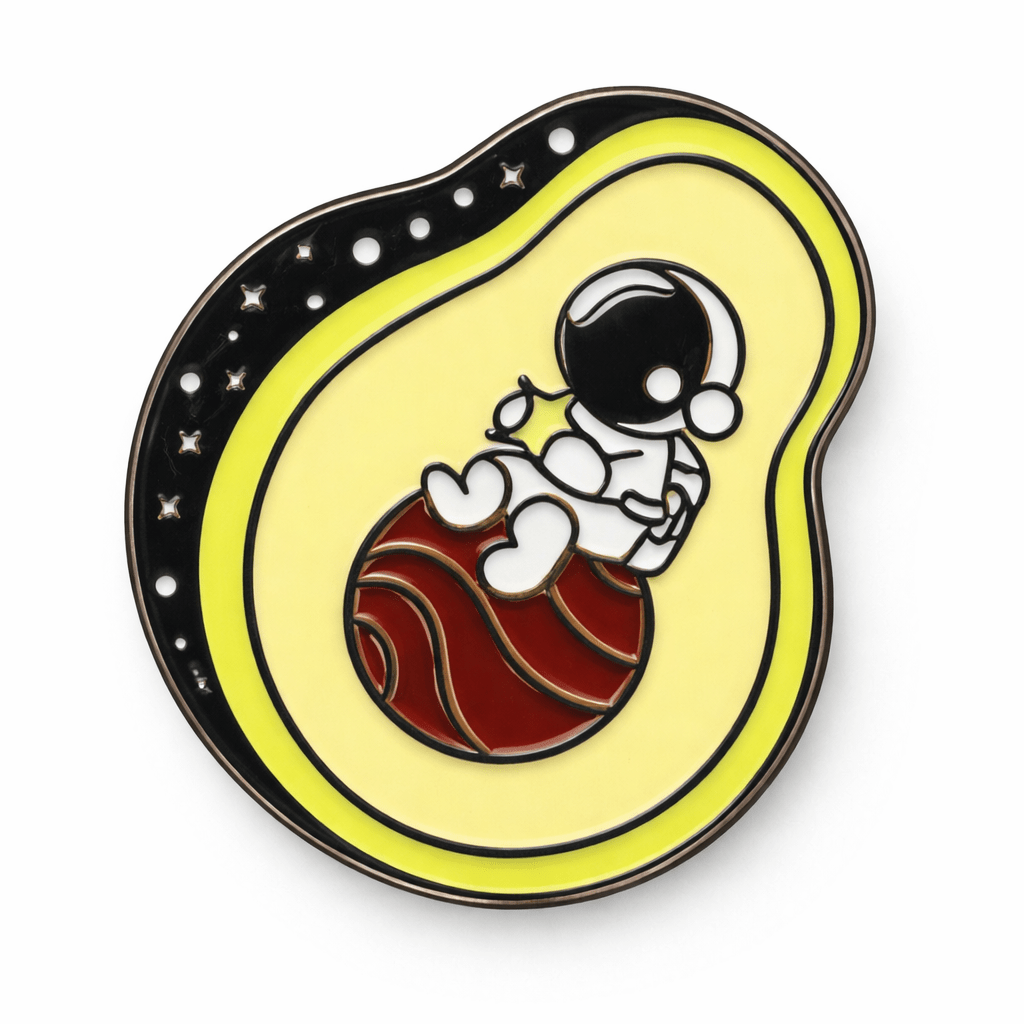 Space Avocado Astronaut Metal Phone Sticker With 3M Sticky Backing - StickyPins