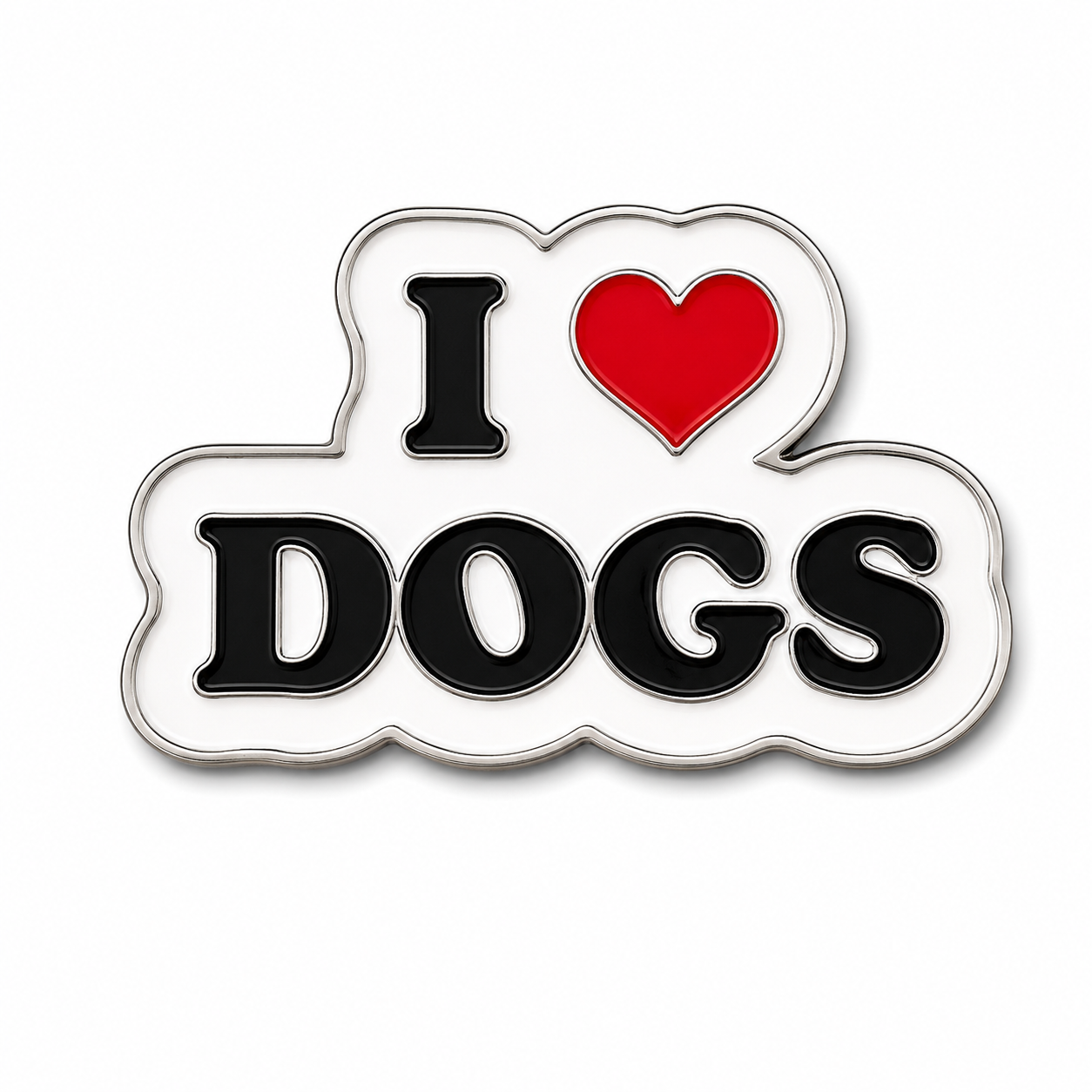 I Heart Dogs Metal Phone Sticker With 3M Sticky Backing