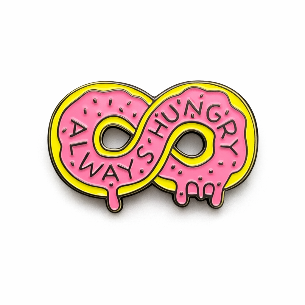Always Hungry Doughnut Metal Phone Sticker With 3M Sticky Backing