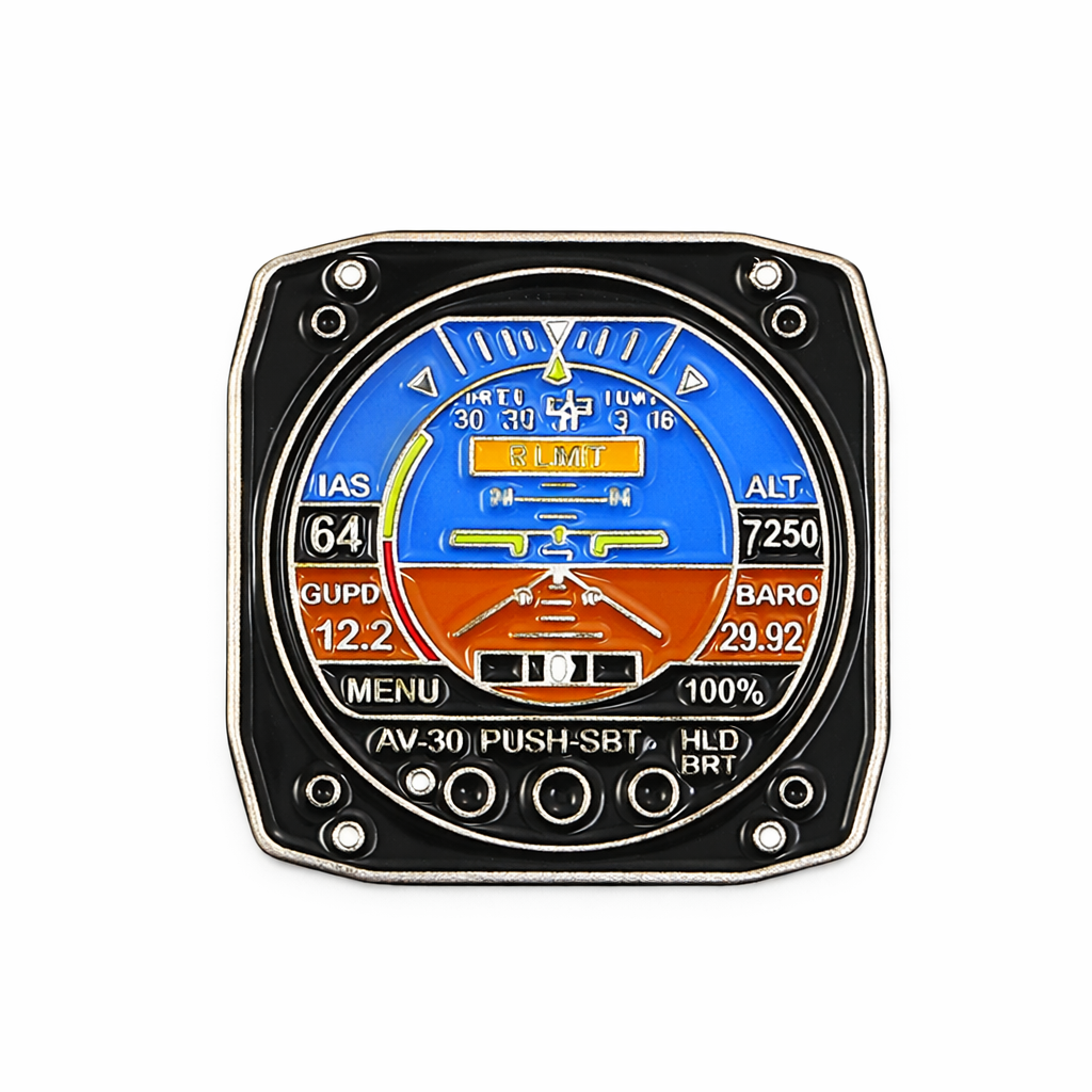 Aircraft Cockpit Instrument Panel Enamel Metal Phone Sticker With 3M Sticky Backing