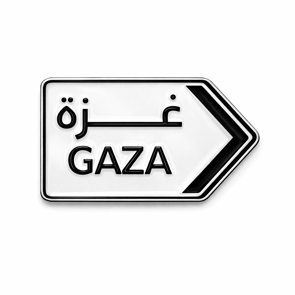 Gaza Direction Sign Metal Phone Sticker With 3M Sticky Backing - StickyPins