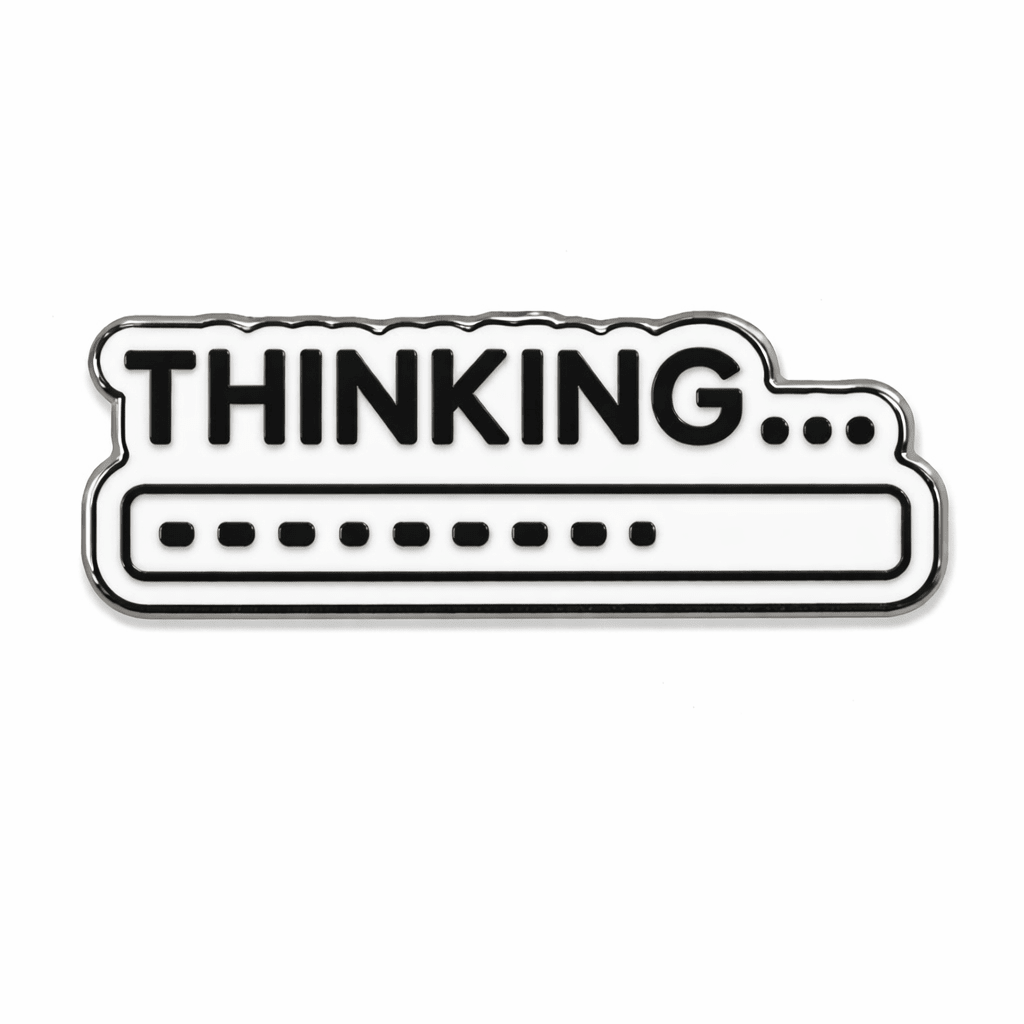 Thinking… Metal Phone Sticker With 3M Sticky Backing - StickyPins