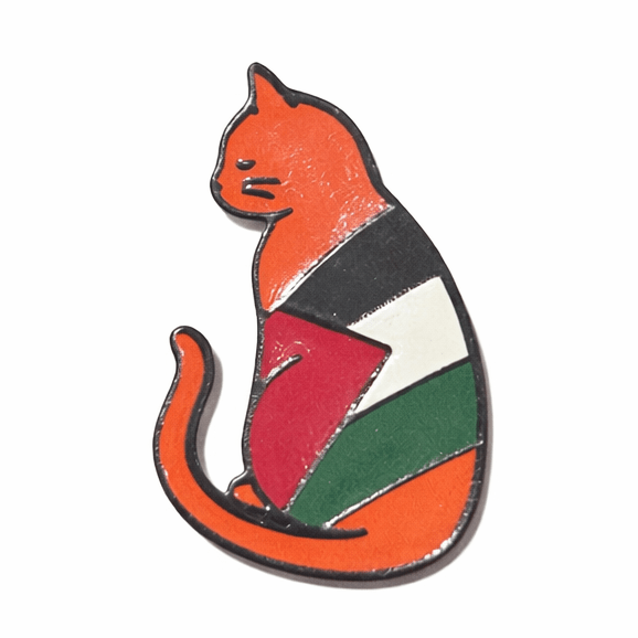Palestine Flag Cat Metal Phone Sticker with 3M Sticky Backing - StickyPins