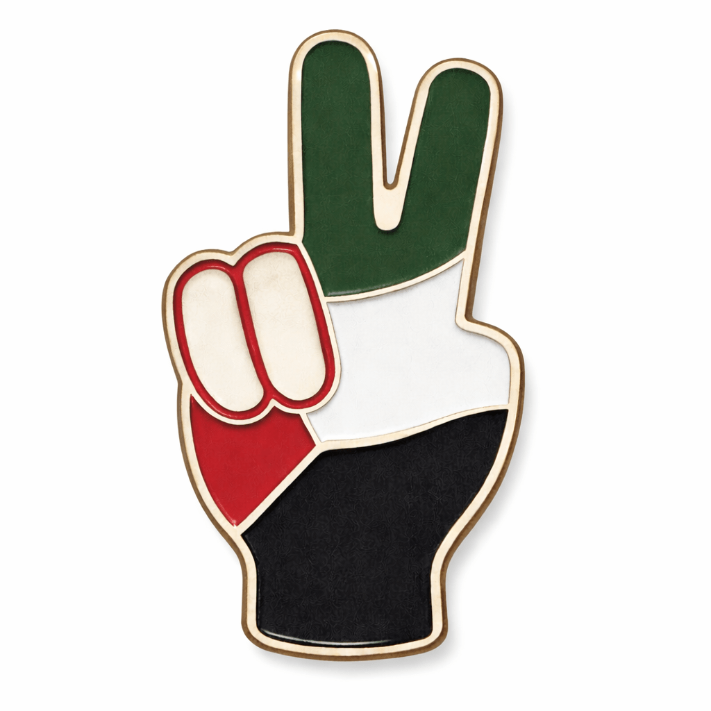 UAE Peace Hand Metal Phone Sticker With 3M Sticky Backing - StickyPins